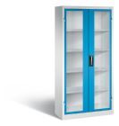 C+P Werkstattschrank mit Fenster in lichtblau 930 x 400 x 1950 mm
