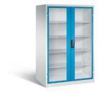 C+P Werkstattschrank mit Fenster 1950 x 1200 x 800 mm lichtgrau lichtblau