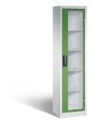 C+P Werkstattschrank mit Fenster und 4 Einlegeböden resedagrün 502 x 400 x 1950 mm