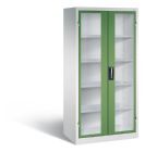 C+P Werkstattschrank mit Fenstertüren resedagrün grau 930 x 600 x 1950 mm