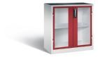 C+P Werkstattschrank mit Fenster mit Fachboden rubinrot 930 x 500 x 1000 mm