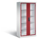 C+P Werkstattschrank mit Fenstertüren rubinrot grau 930 x 600 x 1950 mm