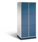 C+P XL Schließfachschrank Intro 6 Fächer 1950 x 820 x 590 mm lichtgrau fernblau