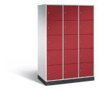 C+P XL Schließfachschrank Intro 15 Fächer 1950 x 1220 x 590 mm lichtgrau rubinrot