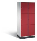 C+P XL Schließfachschrank Intro 6 Fächer 1950 x 820 x 490 mm lichtgrau rubinrot