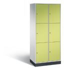 C+P XL-Schließfachschrank Intro, 6 Fächer, H1950B820T490 mm, Lichtgrau/Viridingr