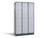 C+P XL Schließfachschrank Resisto 3 Abteile 1950 x 1148 x 640 mm anthrazit weiß