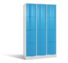 C+P XL Schließfachschrank Resisto 3 Abteile 1950 x 1148 x 640 mm lichtgrau lichtblau