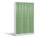 C+P XL Schließfachschrank Resisto 3 Abteile 1950 x 1148 x 640 mm lichtgrau resedagrü