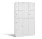 C+P XL Schließfachschrank Resisto 3 Abteile 1950 x 1148 x 640 mm in weiß