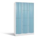 C+P XL Schließfachschrank Resisto 3 Abteile 1950 x 1148 x 640 mm weiß horizontblau