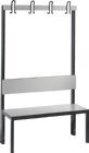 C+P Einseitige silbergrau Garderobenbank B 1000 x T 407 x H 1650 mm