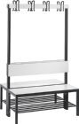 C+P Doppelseitige Garderobenbank mit Schuhrost B x T x H 1000 x 760 x 1650 mm