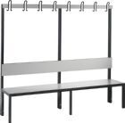 C+P Einseitige Basic Plus Garderobenbank silbergrau 1960 x 407 x 1650 mm