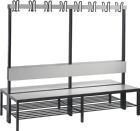 C+P Doppelseitige Garderobenbank silbergrau 1960 x 760 x 1650 mm