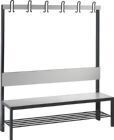 C+P Einseitige Basic Plus Garderobenbank B 1500 x T 407 x H 1650 mm silbergrau