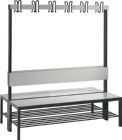 C+P Doppelseitige Garderobenbank silbergrau 1500 x 760 x 1650 mm