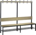 C+P Einseitige Basic Plus Garderobenbank Eiche 1960 x 407 x 1650 mm