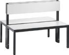 C+P Doppelseitige Sitzbank mit Rückenlehne ohne Schuhrost 1000 x 760 x 796 mm