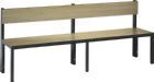 C+P Sitzbank Eiche mit Rückenlehne ohne Schuhrost 1960 x 407 x 769 mm