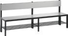 C+P Sitzbank mit Rückenlehne und Schuhrost 1960 x 407 x 769 mm silbergrau