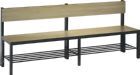 C+P Sitzbank mit Rückenlehne und Schuhrost Eiche B 1960 x T 407 x H 769 mm