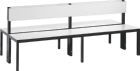 C+P Doppelseitige Sitzbank mit Rückenlehne 1960 x 760 x 796 mm weiß