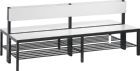 C+P Doppelseitige weiß Sitzbank mit Rückenlehne 1960 x 760 x 796 mm