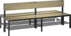 C+P Doppelseitige Basic Plus Eiche Sitzbank mit Rückenlehne Breite 1960 mm