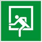 Eichner Rettungsschild Notausstieg 20 x 20 cm PVC Folie Grün