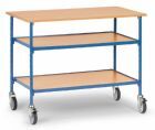 Fetra Rolltisch 5862 mit 3 Etagen 650 x 910 x 1120 mm Blau Buche