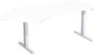 Geramöbel Schreibtisch 135GFlex höhenverstellbar 2166 x 800/1130 x 650 bis 1250 mm Weiß