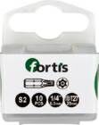 Fortis Bit 1/4 Zoll DIN3126C6,3 Torx mit Bohrung T-BO27 x 25 mm Box mit 10 Stück