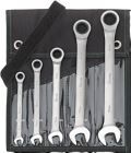 Fortis Maulschlüssel Satz mit Ringratsche umschaltbar 5 Teile 8-19 mm