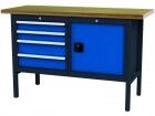 FORUM Kastenwerkbank Breite 1500mm 4 Schubladen 1 Tür RAL7016 5010