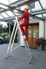 Günzburger Aluminium Mehrzweckleiter Stabile mit Nivello Traverse 2 x 14 Sprossen