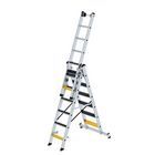 Günzburger Stufen Mehrzweckleiter 3 teilig mit nivello Traverse clip step R13 3x6 Stufen