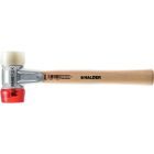 BASEPLEX-Schonhammer, Nylon / Celluloseacetat mit Zinkdruckguss-Gehäuse und Holzstiel | D=40 mm | 3968.040