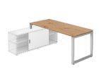 Hammerbacher Anbauschreibtisch O-Fuß eckig 180 x 80 cm Asteiche