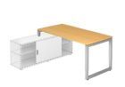 Hammerbacher Anbauschreibtisch mit O-Fuß eckig 160 x 80 cm Buche