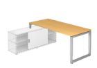 Hammerbacher Anbauschreibtisch O-Fuß eckig 180 x 80 cm Buche