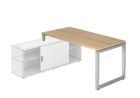 Hammerbacher Anbauschreibtisch O-Fuß eckig 160 x 80 cm Eiche