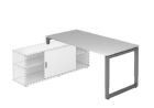 Hammerbacher Anbauschreibtisch RSE16 mit O-Fuß eckig 160 x 80 cm Grau / Graphit