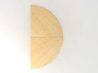 Hammerbacher Anbautisch 2 x Viertelkreis 160 x 80 cm STF Ahorn Chrom