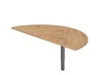 Hammerbacher Anbautisch 2 x Viertelkreis STF eckig Asteiche 160 x 80 cm