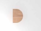 Hammerbacher Anbautisch gerundet 60 x 80 cm Nussbaum und Konsole in weiß