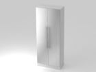 Hammerbacher Garderobenschrank Höhe 200,4 cm 5OH RE in Weiß und Silber