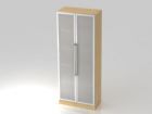 Hammerbacher Glastürenschrank 80 x 42 x 200,4 cm 5OH CE in Ahorn und Silber
