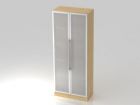 Hammerbacher Glastürenschrank 80 x 42 x 200,4 cm 5OH RE in Ahorn und Silber