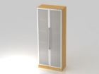 Hammerbacher Glastürenschrank 80 x 42 x 200,4 cm 5OH RE Farbe Buche Silber